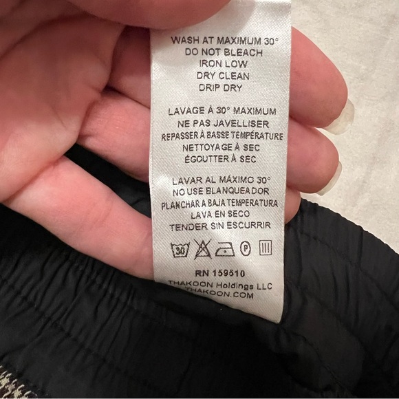 THAKOON Smocked Waist Wide Leg Pull On Trouser Brown Combo Houndstooth Sz 6 - Picture 8 of 16